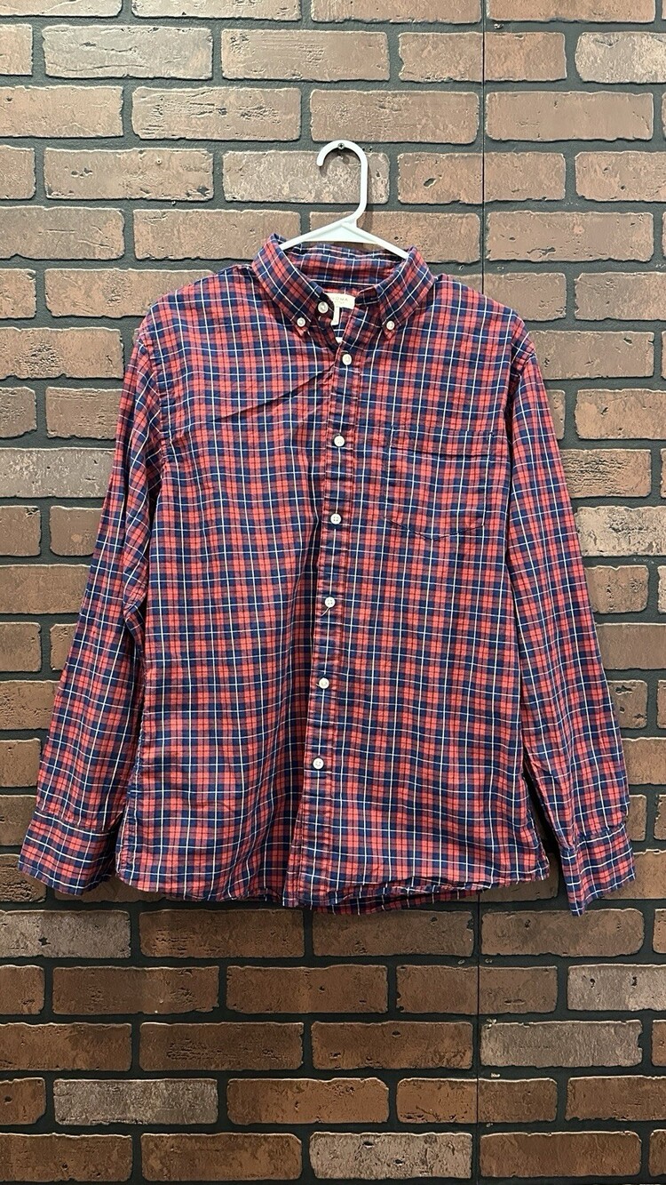 Sonoma Plaid Red & Blue Long Sleeve Shirt Size Medium - Life Style Button Down